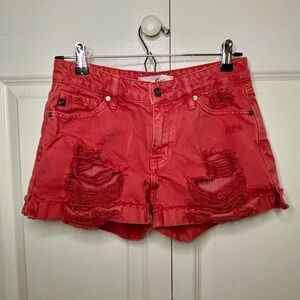 Red Jean Shorts